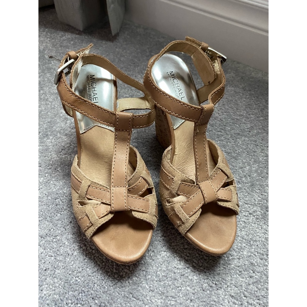 michael kors nude platform wedge sandals